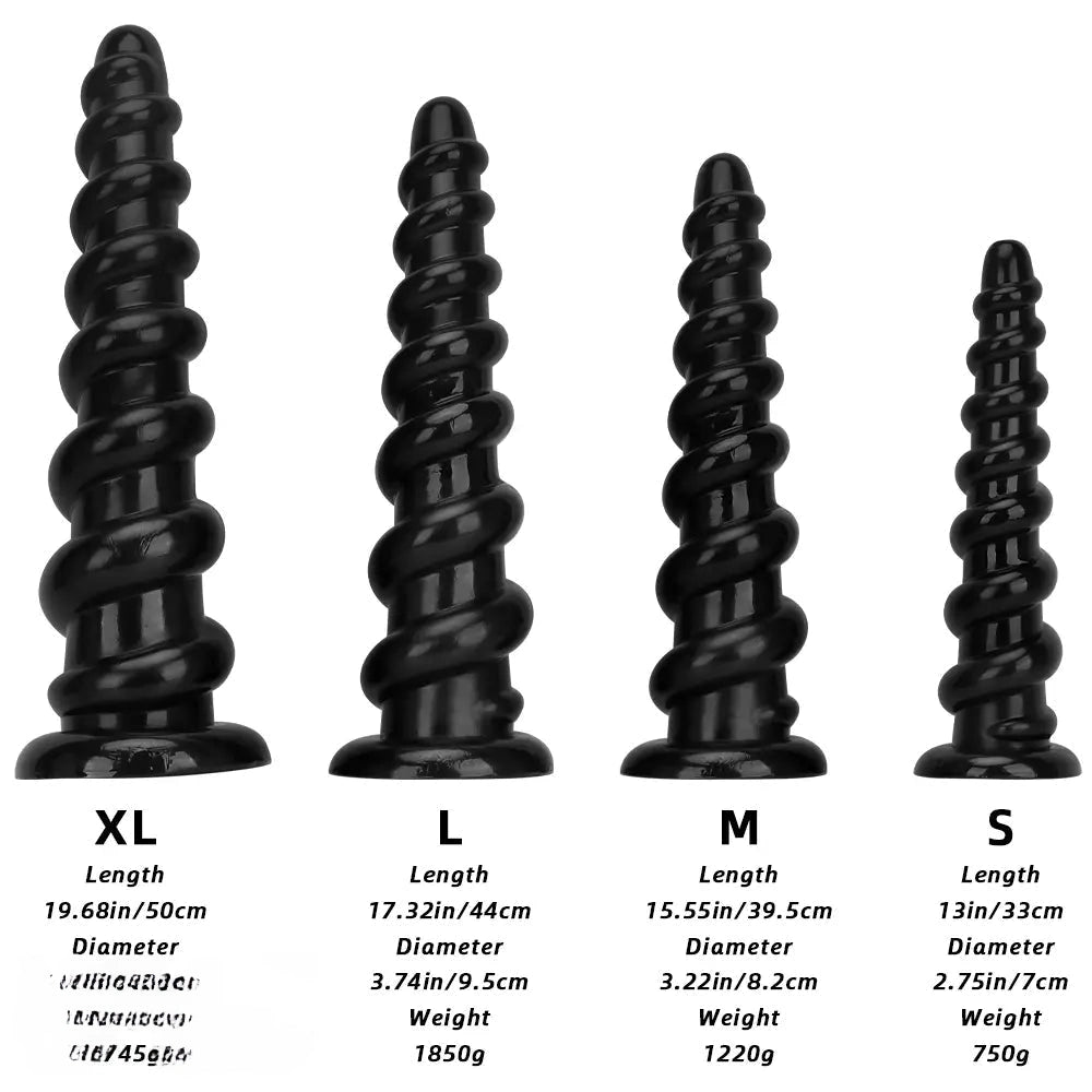 11.02in 13in 15.55in 17.32in 19.68in Super Long Huge Thread Butt Plug Dildo