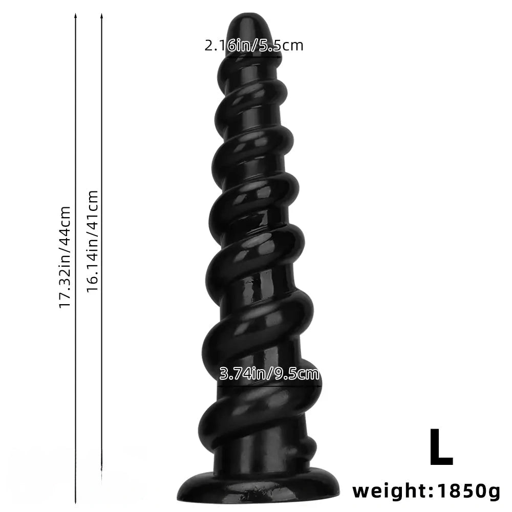 11.02in 13in 15.55in 17.32in 19.68in Super Long Huge Thread Butt Plug Dildo