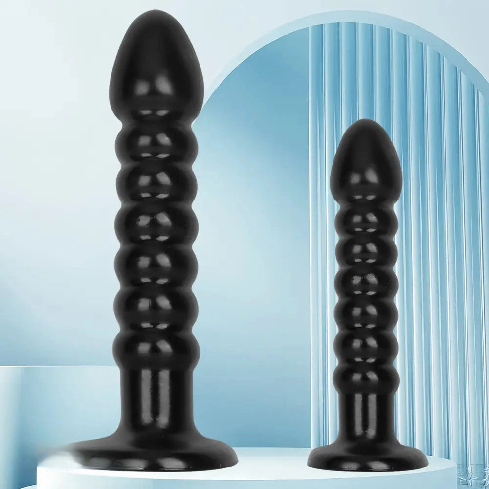 11.02in 14.56in Black Extra Long Large Thick Anal Bead Plug Dildo Toy