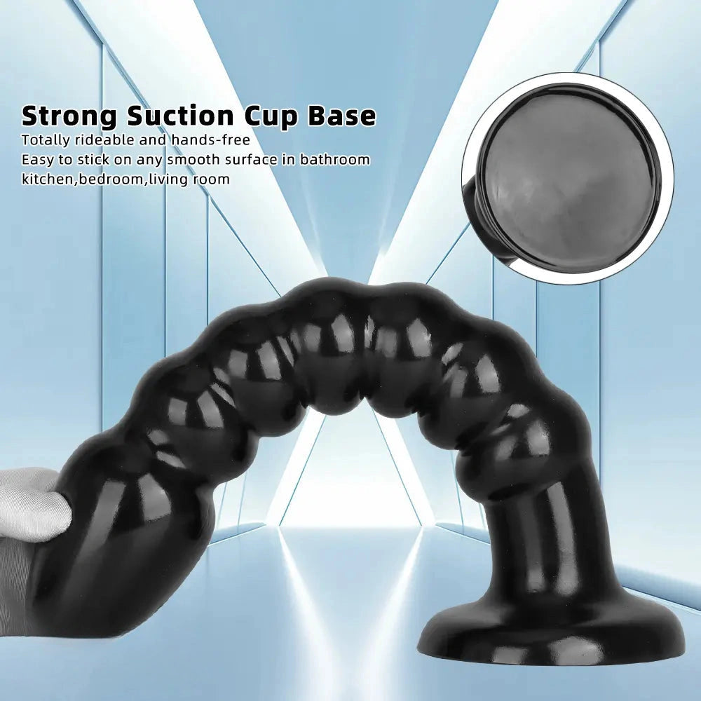 11.02in 14.56in Black Extra Long Large Thick Anal Bead Plug Dildo Toy