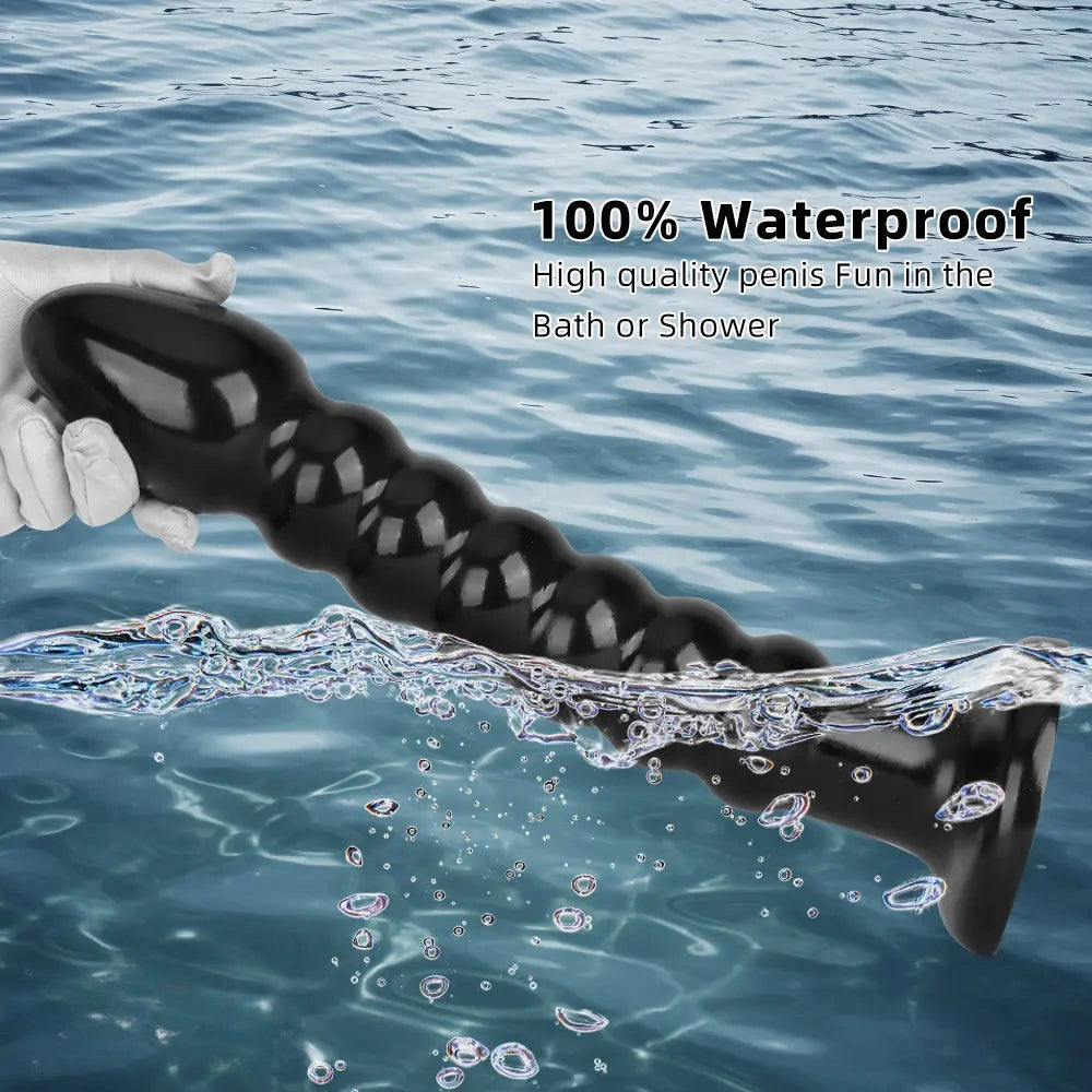 11.02in 14.56in Black Extra Long Large Thick Anal Bead Plug Dildo Toy