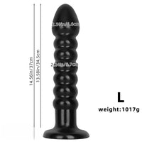 11.02in 14.56in Black Extra Long Large Thick Anal Bead Plug Dildo Toy