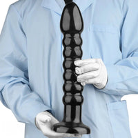 11.02in 14.56in Black Extra Long Large Thick Anal Bead Plug Dildo Toy