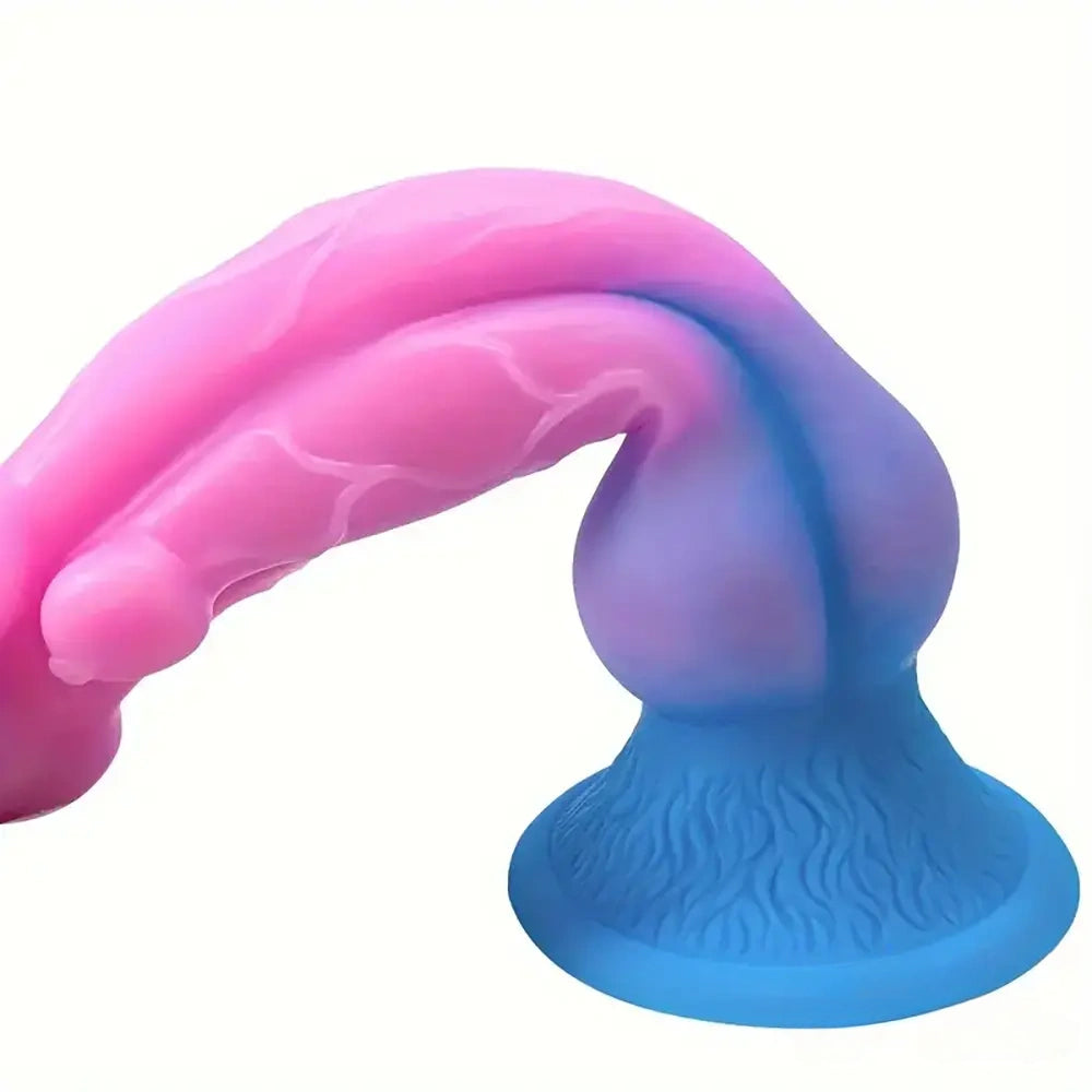 11.02in Colorful Silicone Flexible Fantasy Dog Dildo For BDSM Sex Play