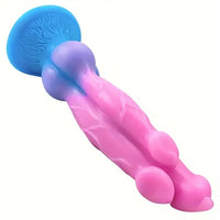 11.02in Colorful Silicone Flexible Fantasy Dog Dildo For BDSM Sex Play