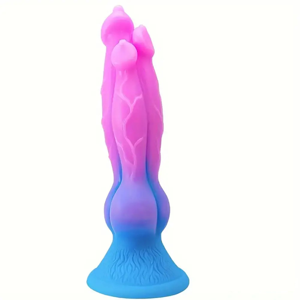 11.02in Colorful Silicone Flexible Fantasy Dog Dildo For BDSM Sex Play