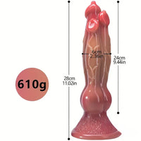 11.02in Colorful Silicone Flexible Fantasy Dog Dildo For BDSM Sex Play