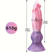 11.02in Colorful Silicone Flexible Fantasy Dog Dildo For BDSM Sex Play