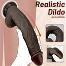11.02in Ebony Wearable Realistic Silicone Thick Dildo For G Spot Vagina