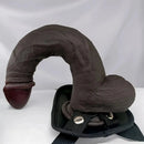 11.02in Ebony Wearable Realistic Silicone Thick Dildo For G Spot Vagina