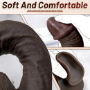 11.02in Ebony Wearable Realistic Silicone Thick Dildo For G Spot Vagina