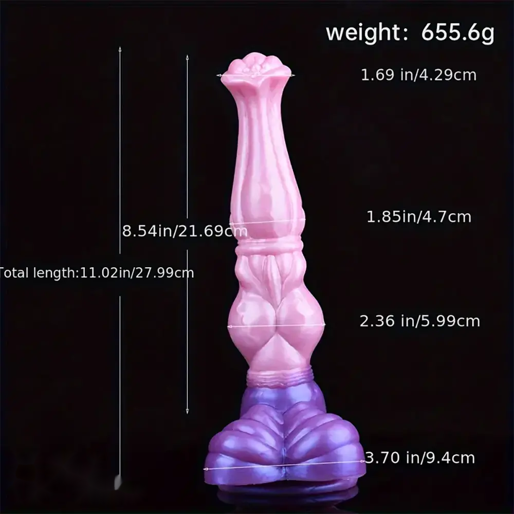 11.02in Horse Cock Big Knot Silicone Soft Dildo Massager Flirting Toy