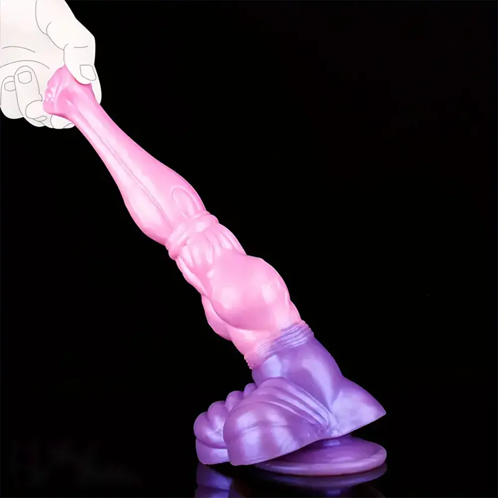 11.02in Horse Cock Big Knot Silicone Soft Dildo Massager Flirting Toy