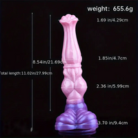 11.02in Horse Cock Big Knot Silicone Soft Dildo Massager Flirting Toy