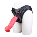 11.02in Horse Cock Hollow Soft Dildo Leather Panty Lifelike Penis Sheath