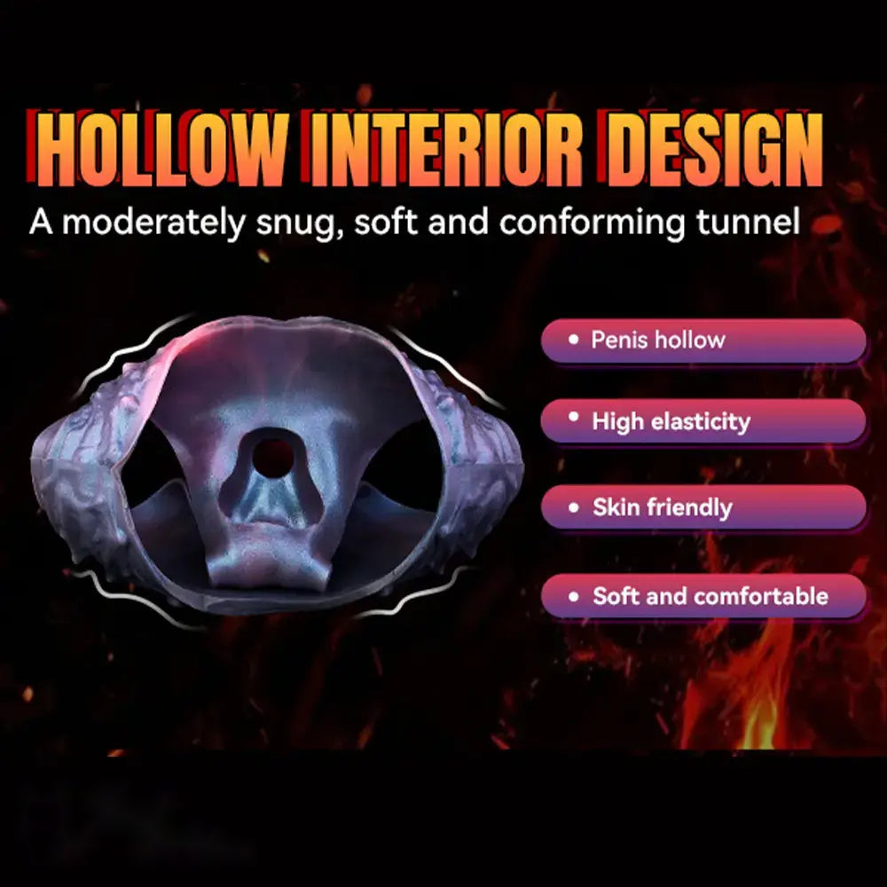 11.02in Horse Cock Hollow Soft Dildo Leather Panty Lifelike Penis Sheath