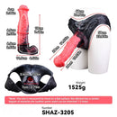 11.02in Horse Cock Hollow Soft Dildo Leather Panty Lifelike Penis Sheath