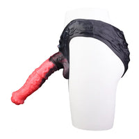 11.02in Horse Cock Hollow Soft Dildo Leather Panty Lifelike Penis Sheath