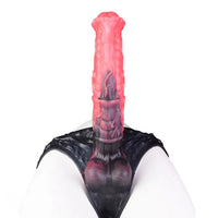 11.02in Horse Cock Hollow Soft Dildo Leather Panty Lifelike Penis Sheath