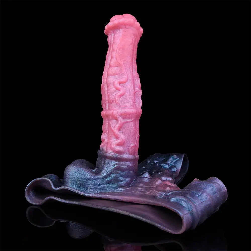 11.02in Horse Cock Hollow Soft Dildo Leather Panty Lifelike Penis Sheath