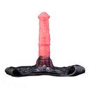 11.02in Horse Cock Hollow Soft Dildo Leather Panty Lifelike Penis Sheath