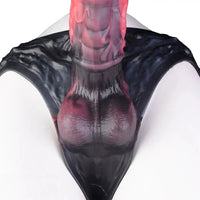 11.02in Horse Cock Hollow Soft Dildo Leather Panty Lifelike Penis Sheath