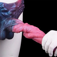11.02in Horse Cock Hollow Soft Dildo Leather Panty Lifelike Penis Sheath