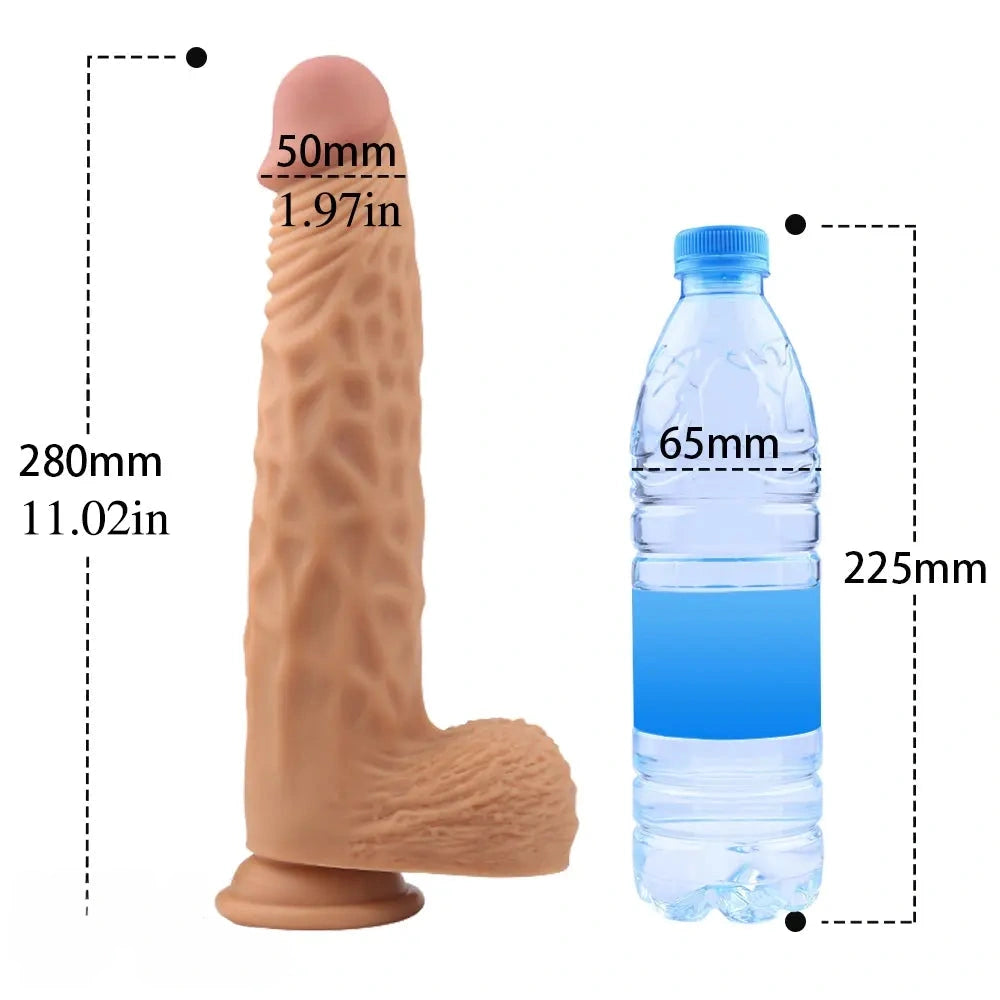 11.02in Large Realistic Silicone Soft Suction Cup Women Sex Dildo