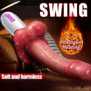 11.02in Large Vibrating Thrusting Rotation Silicone Soft Heated Dildo