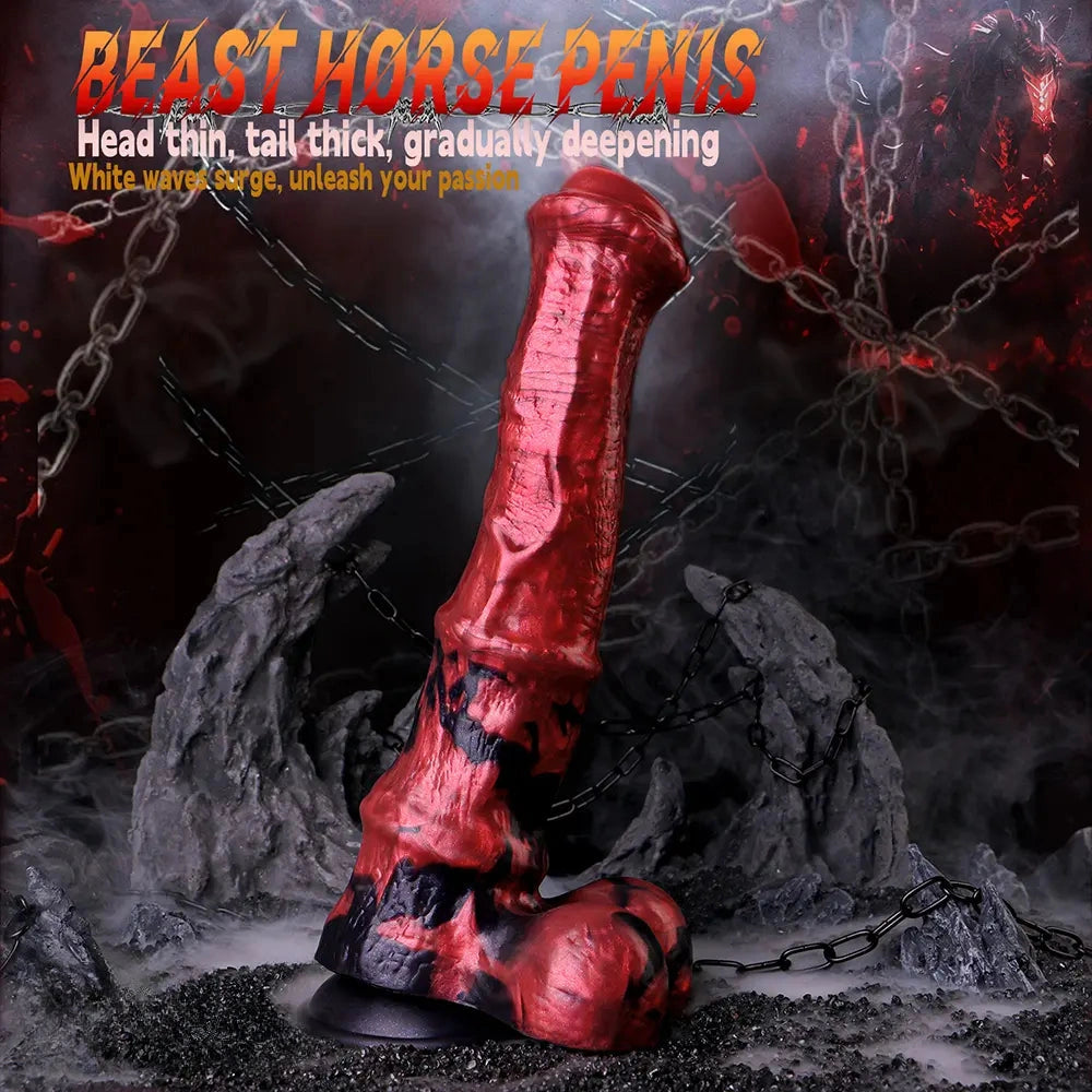 11.02in Liquid Silicone Horse Cock Big Dildo Large Dick Couple Foreplay