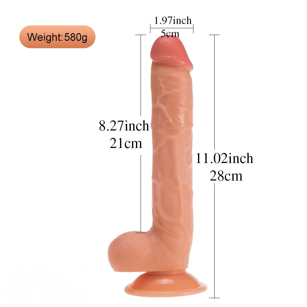 11.02in PVC Big Anal Adult Sex Toy Real Lifelike Male Female Dildo