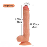 11.02in PVC Big Anal Adult Sex Toy Real Lifelike Male Female Dildo