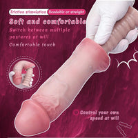 11.02in Real Feeling Double Layer Silicone Soft Handle Handhold Cock Dildo