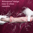 11.02in Real Feeling Double Layer Silicone Soft Handle Handhold Cock Dildo