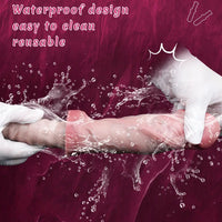 11.02in Real Feeling Double Layer Silicone Soft Handle Handhold Cock Dildo