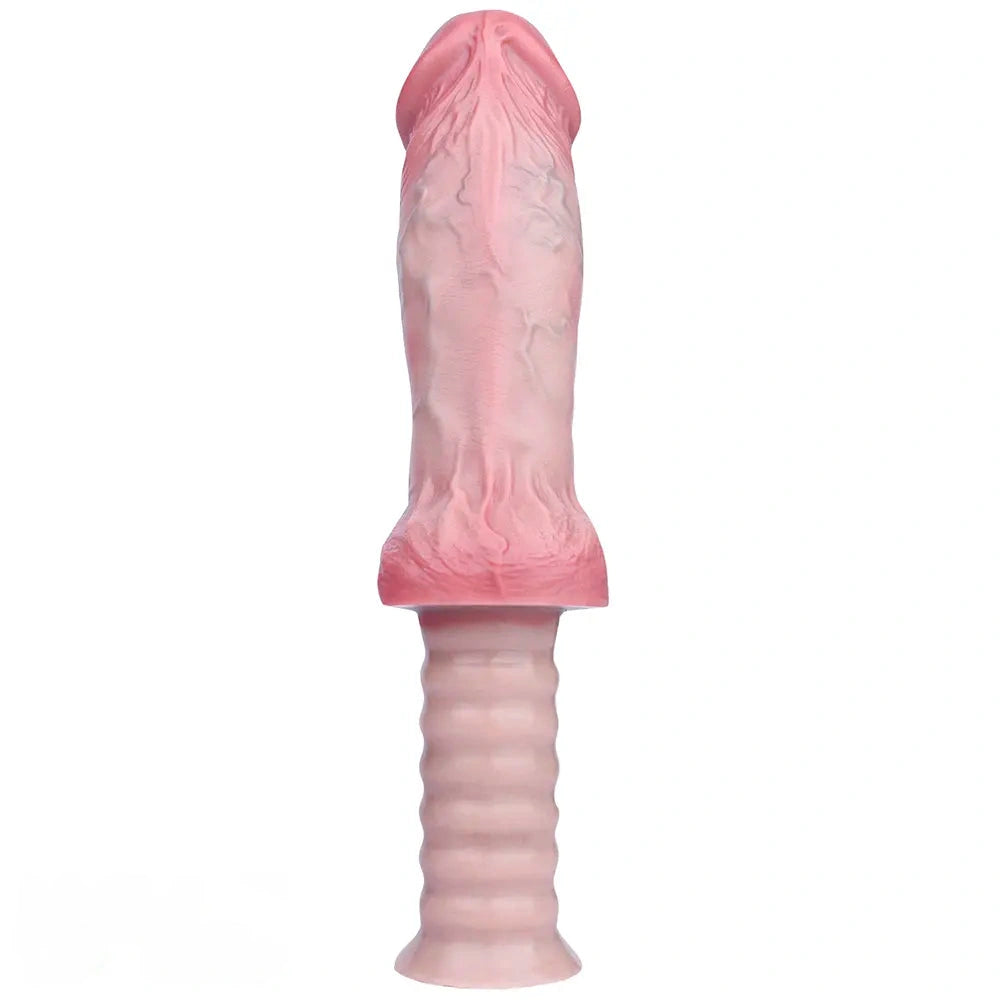 11.02in Real Feeling Double Layer Silicone Soft Handle Handhold Cock Dildo