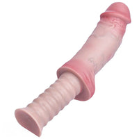 11.02in Real Feeling Double Layer Silicone Soft Handle Handhold Cock Dildo
