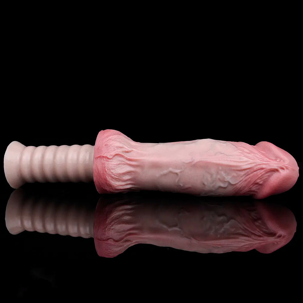 11.02in Real Feeling Double Layer Silicone Soft Handle Handhold Cock Dildo