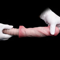 11.02in Real Feeling Double Layer Silicone Soft Handle Handhold Cock Dildo