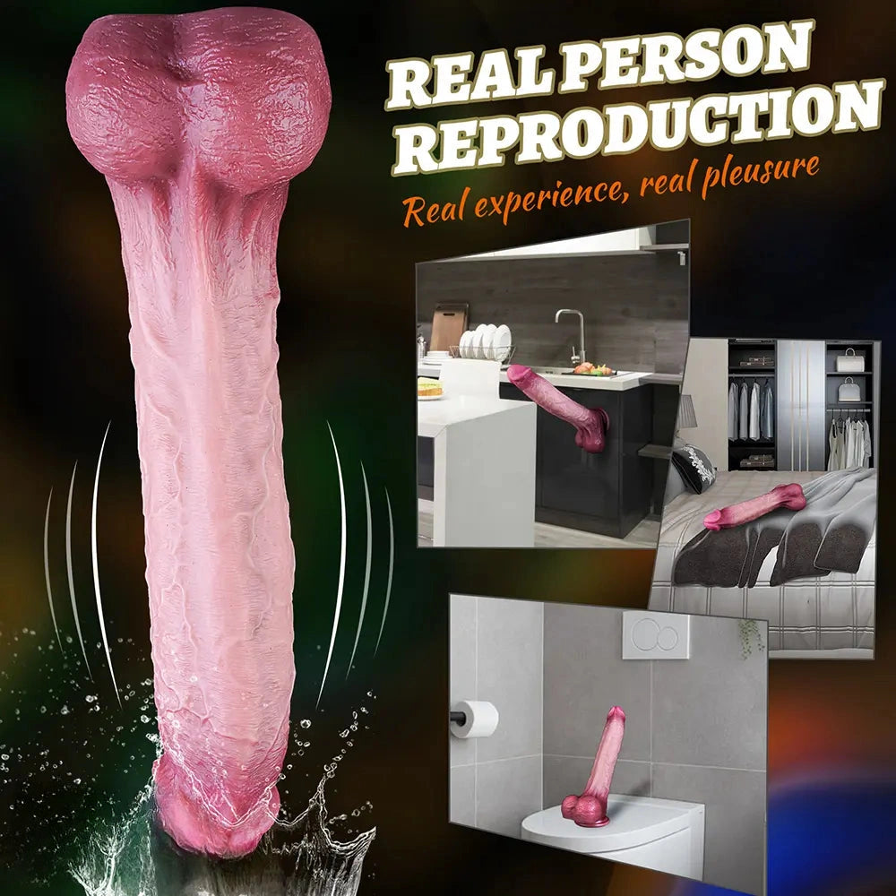11.02in Realistic Blue Vein Makeup Dual Density Silicone Soft Big Dildo