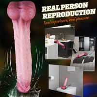 11.02in Realistic Blue Vein Makeup Dual Density Silicone Soft Big Dildo