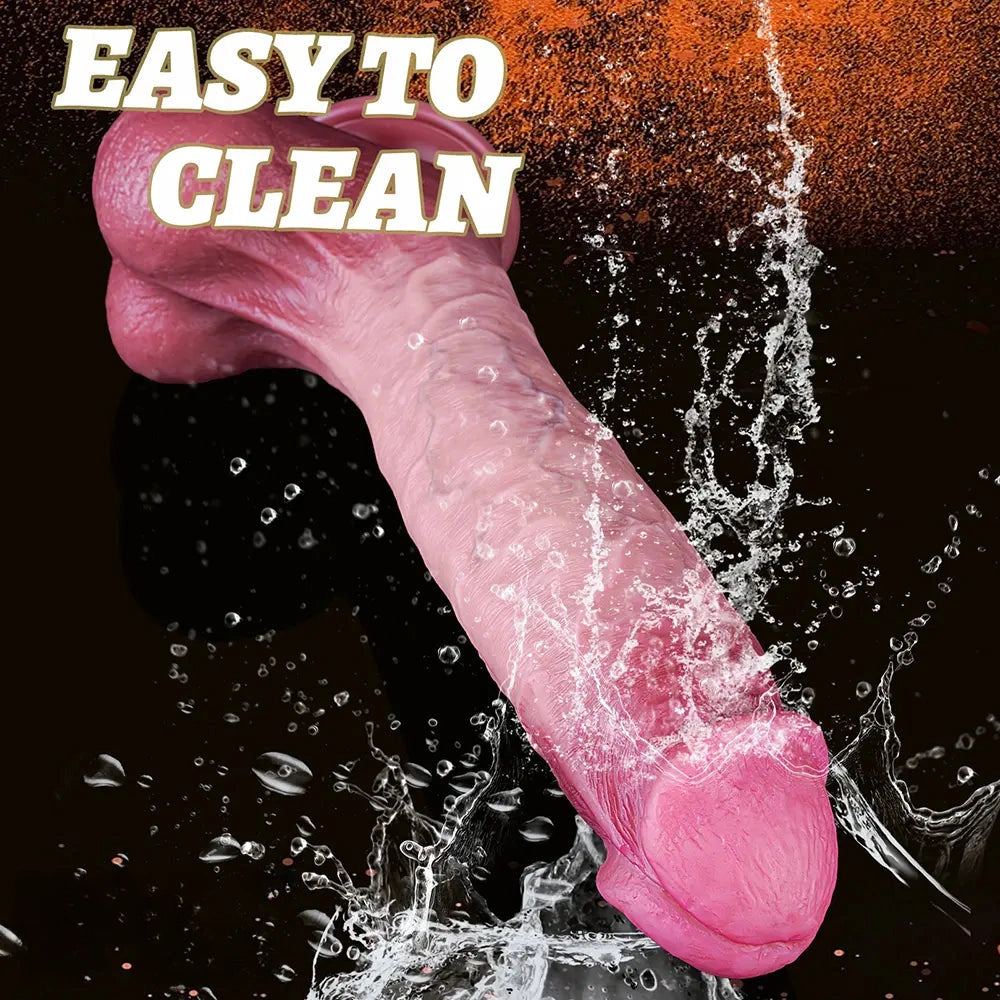 11.02in Realistic Blue Vein Makeup Dual Density Silicone Soft Big Dildo