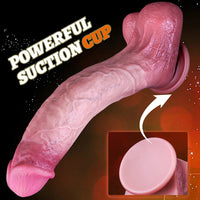 11.02in Realistic Blue Vein Makeup Dual Density Silicone Soft Big Dildo