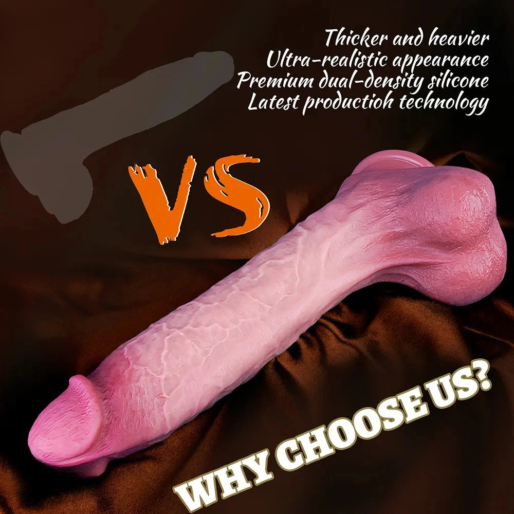 11.02in Realistic Blue Vein Makeup Dual Density Silicone Soft Big Dildo