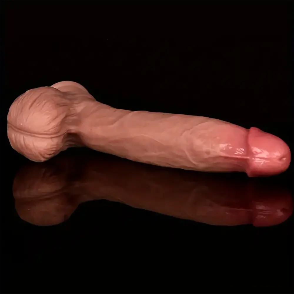 11.02in Realistic Large Silicone Soft Skin Feeling Suction Cup Dildo