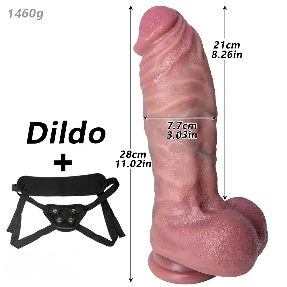 11.02in Realistic Strap on Thick Dildo For Men Women G Spot Stimulator