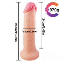 11.02in Super Big Thick Realistic Dildo Sex Toy With Sucker