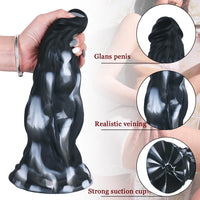 11.02in White Black Colour Mixture Beast Dildo SM Toy For Gay