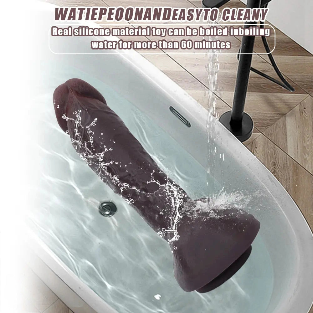 11.03in Super Real Dual Layer Silicone Big Dildo For Adult Male Female Toy