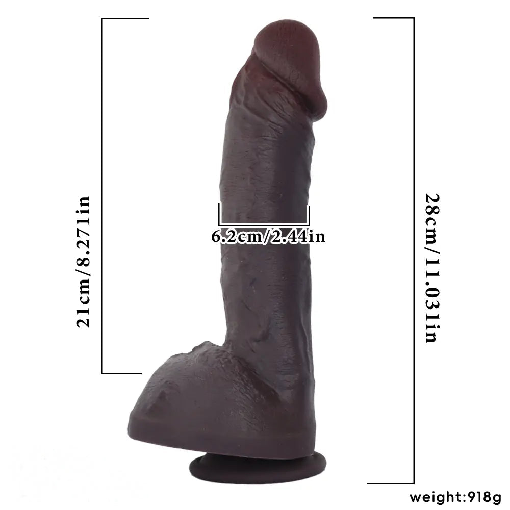 11.03in Super Real Dual Layer Silicone Big Dildo For Adult Male Female Toy